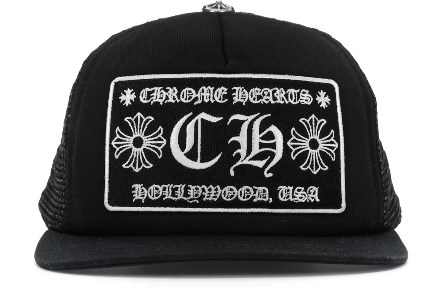 Chrome Hearts CH Hollywood Trucker Hat
Black/Black