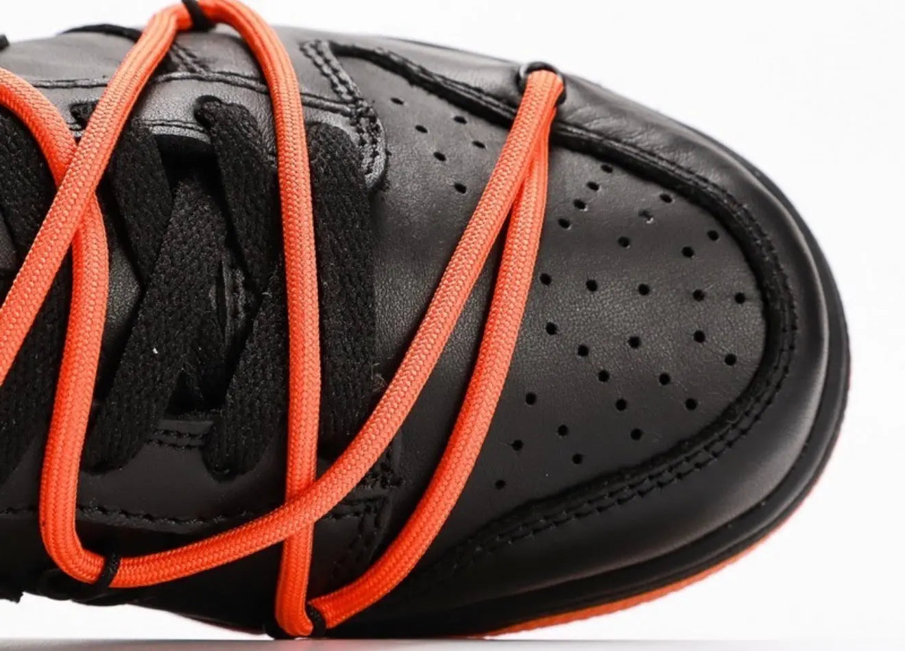 Off White x Futura x Nike Dunk Low Black Orange Suace Drip