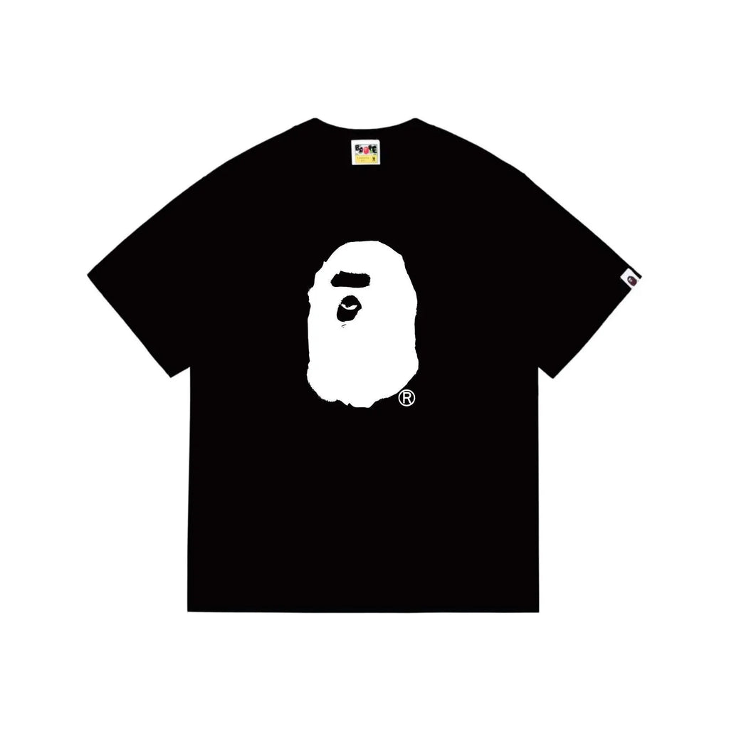 BAPE Spray Ape Head Garment Dyed Relaxed Fit Tee 'Black' Suace Drip