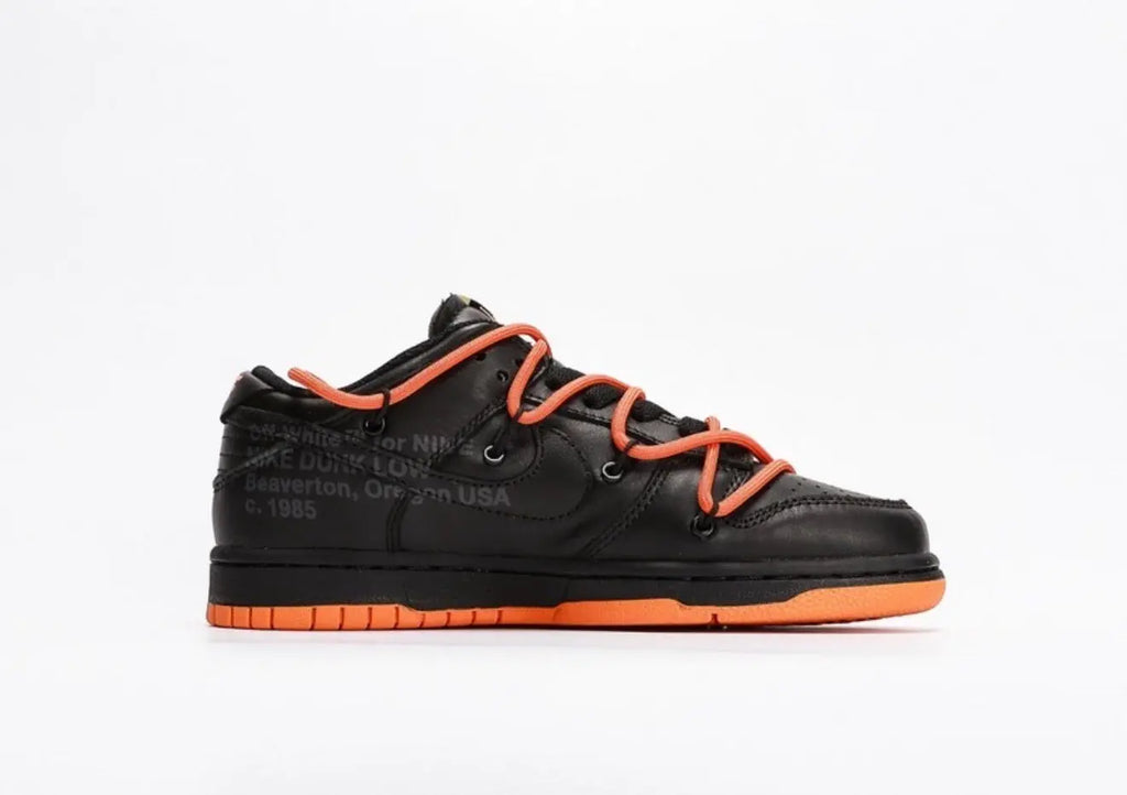 Off White x Futura x Nike Dunk Low Black Orange Suace Drip