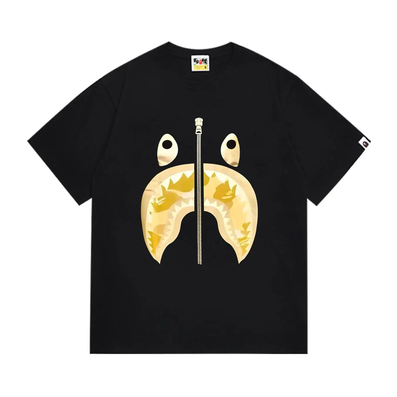 BAPE Color Camo Shark Tee 'Black/Yellow' Suace Drip