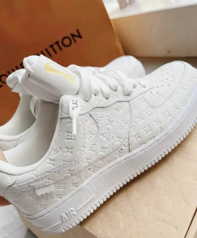 Louis Vuitton x Nike Air Force 1 Low "Triple White Suace Drip