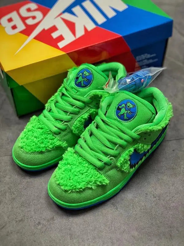Nike SB Dunk Low in the "Grateful Dead Bears - Green Bear" Suace Drip