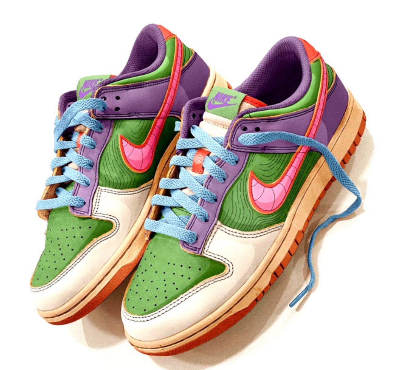 Piccolo from Dragon Ball Z, designed based on the Nike Dunk Low model