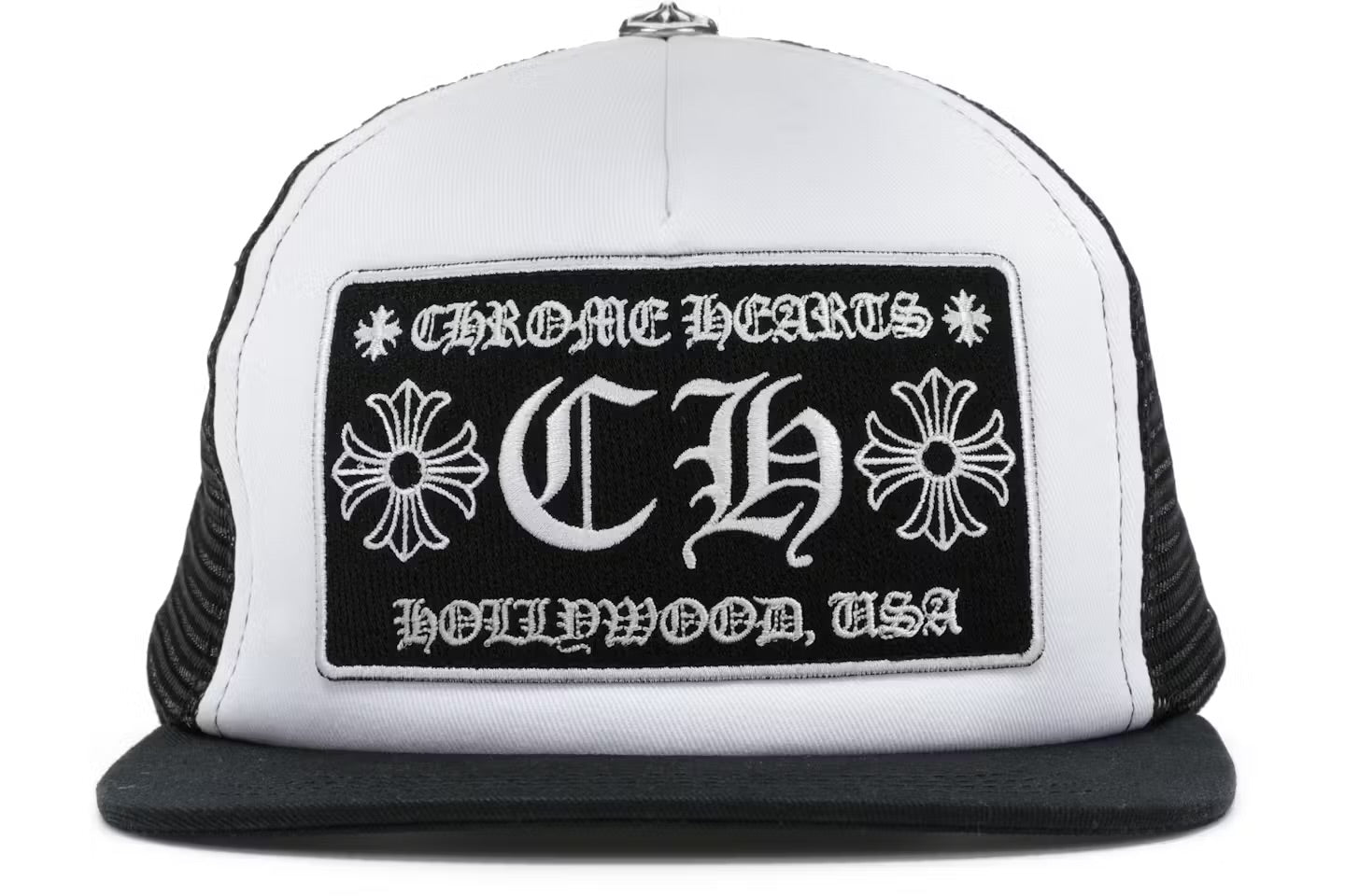 Chrome Hearts CH Hollywood Trucker Hat
Black/White