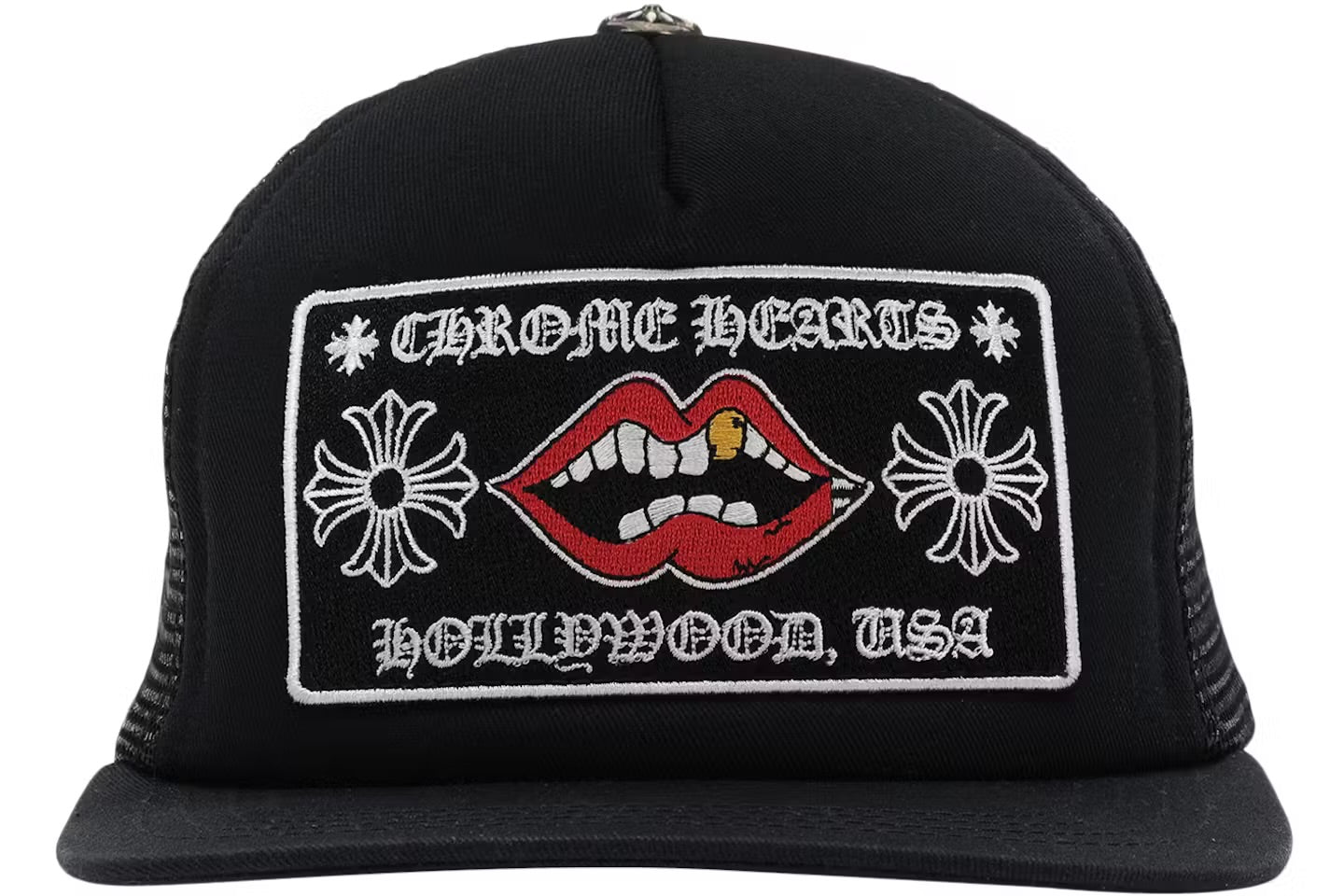 Chrome Hearts Chomper Hollywood Trucker Hat
Black/Black