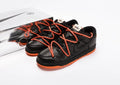 Off White x Futura x Nike Dunk Low Black Orange Suace Drip