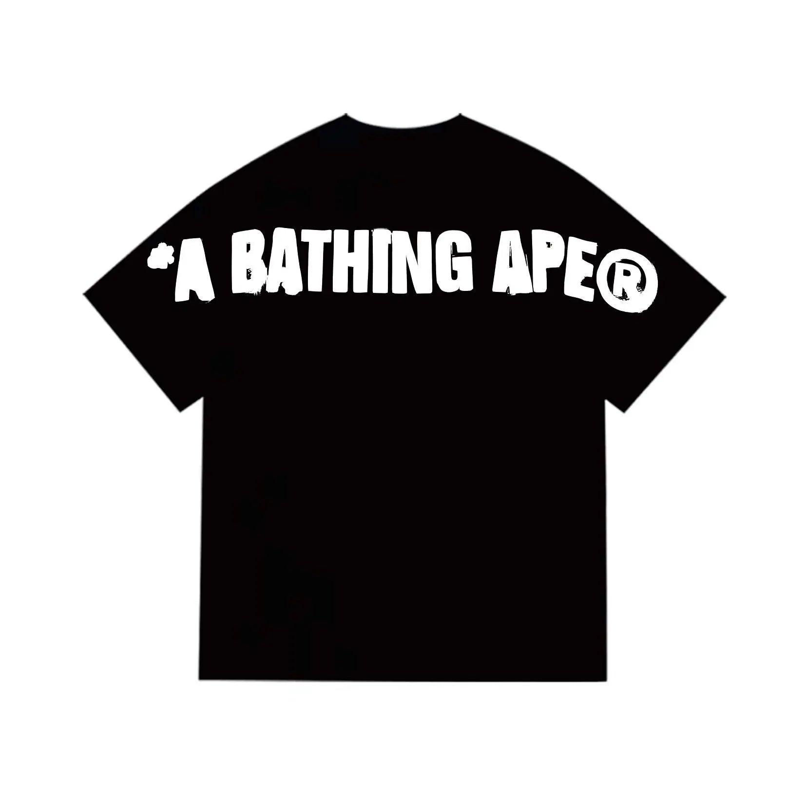 BAPE Spray Ape Head Garment Dyed Relaxed Fit Tee 'Black' Suace Drip